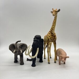 Mixed Brand Lot Animals Woolly Mammoth Giraffe Elephant Pig‎ Educational Toys